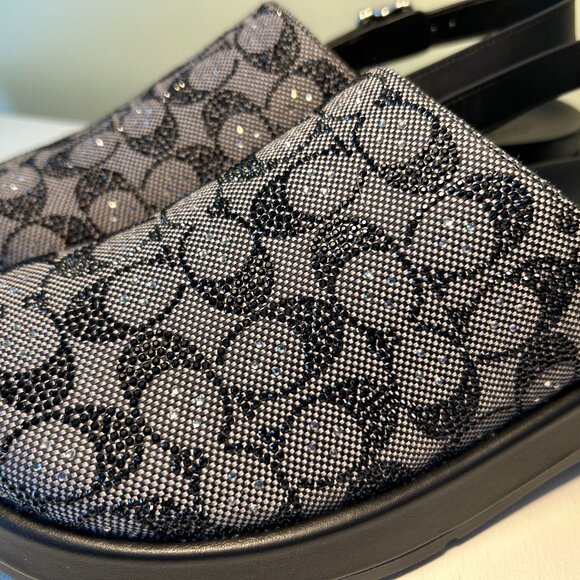 Coach Women's Sculpted C Platform Clog In Crystal Signature Jacquard - Picture 2 of 15